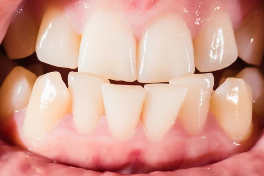 closeup of exposed crooked teeth cosmetic dentistry dentist in Alpharetta Georgia